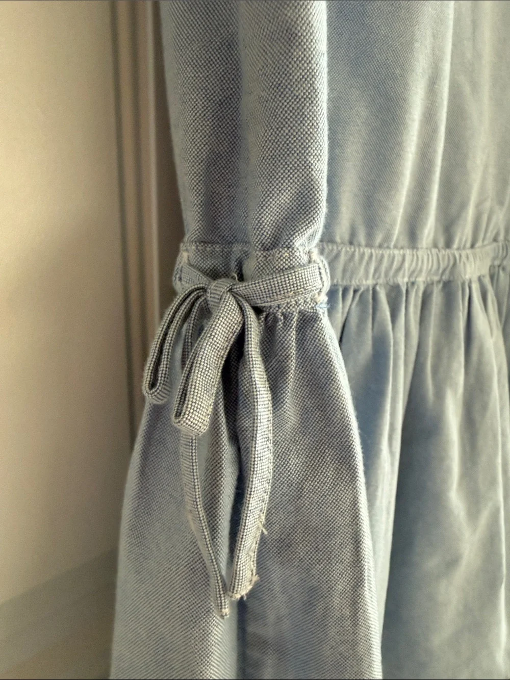 Ralph Lauren Girls Chambray Shirtdress Size 8 Drop Waist Pony Logo